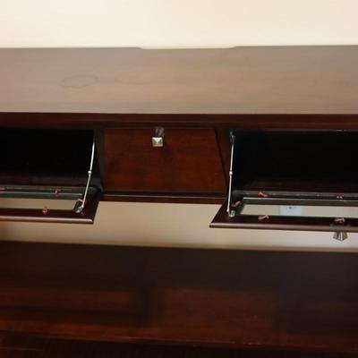 Two Tier Console Table W/ (2) Cabinets & (1) Drawer
