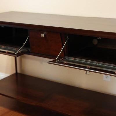 Two Tier Console Table W/ (2) Cabinets & (1) Drawer