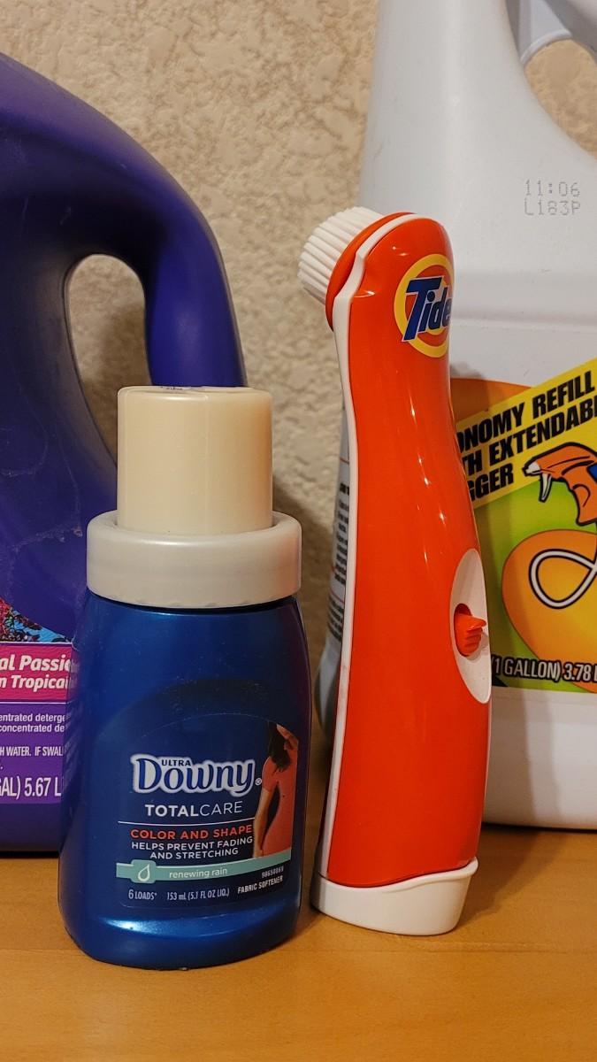 Laundry Detergent, Shout, Downey, and Tide Scrubber