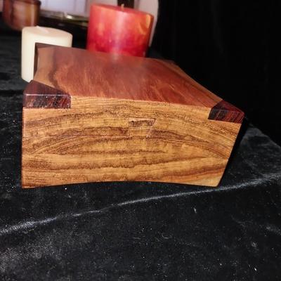 GORGEOUS WOODEN BOX WITH A HIDDEN LOCK AND CANDLES