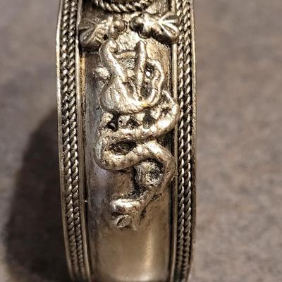 Unmarked Sterling Onyx Cuff and Pendant
