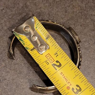 Unmarked Sterling Onyx Cuff and Pendant