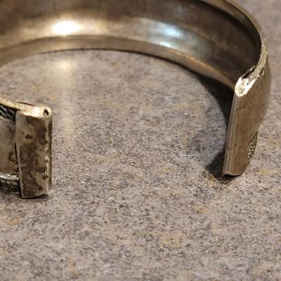 Unmarked Sterling Onyx Cuff and Pendant