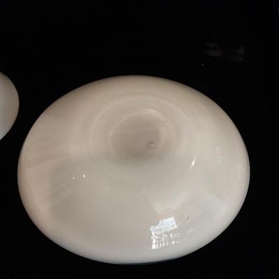 HAND BLOWN ART GLASS BOWL AND 2 BAVARIA GERMANY VASES