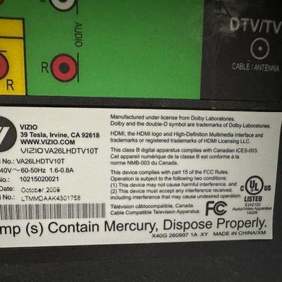 Vizio 26" TV W/ Remote
