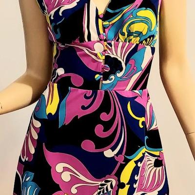 Vtg Brunetta Classic Trinidad & Tobago Maxi  printed Besuty