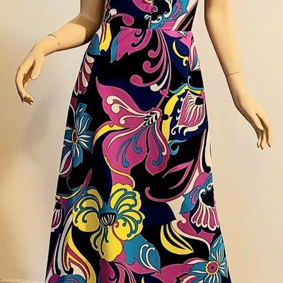 Vtg Brunetta Classic Trinidad & Tobago Maxi  printed Besuty