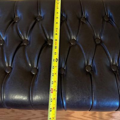 Espresso Faux Leather Tufted Storage Bench