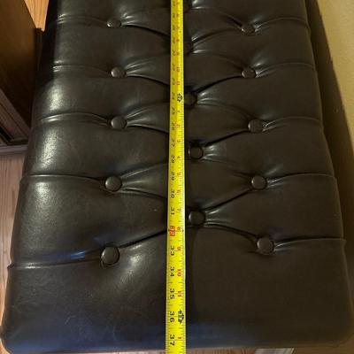 Espresso Faux Leather Tufted Storage Bench