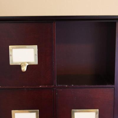 (2) Wooden Catalog Office File W/ Window Slots