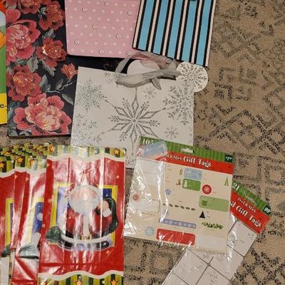 Wrapping Paper, Gift Bags, Ribbon, and Tags Lot