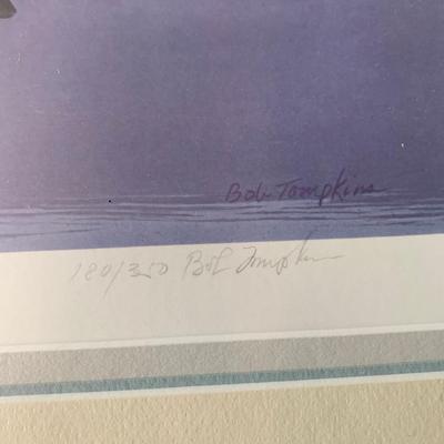 SIGNED NUMBERED FRAMED Water Mallard Ducks Fowl Print BOB THOMPKINS
