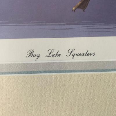 SIGNED NUMBERED FRAMED Water Mallard Ducks Fowl Print BOB THOMPKINS