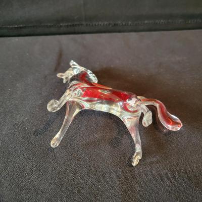 Italian Glass Horse and a Finnish Glass Penguin (L-DW)