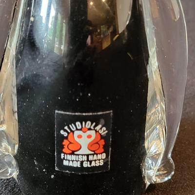 Italian Glass Horse and a Finnish Glass Penguin (L-DW)