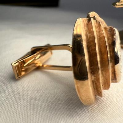 Grand Prix 14K With Diamonds - Gold Cufflink & Tie Tack Set (PB2-RG)