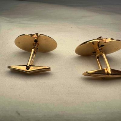 Grand Prix 14K With Diamonds - Gold Cufflink & Tie Tack Set (PB2-RG)