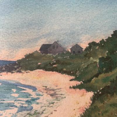 Nancy Minniherode Seashore Coastline Beach Signed Watercolor Framed