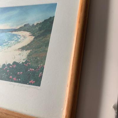 Nancy Minniherode Seashore Coastline Beach Signed Watercolor Framed