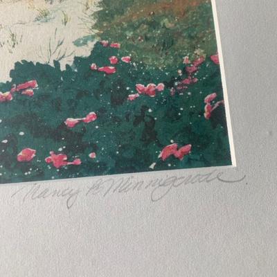 Nancy Minniherode Seashore Coastline Beach Signed Watercolor Framed