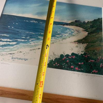 Nancy Minniherode Seashore Coastline Beach Signed Watercolor Framed