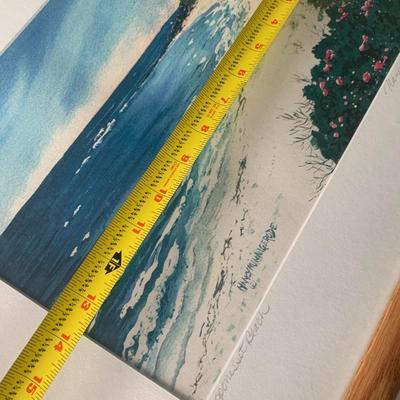 Nancy Minniherode Seashore Coastline Beach Signed Watercolor Framed