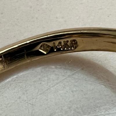 Diamond 14K Gold Ring With Blue Stone (PB2-RG)