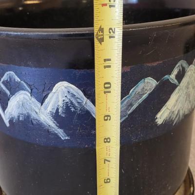 Mountain Scene Ceramic Planter