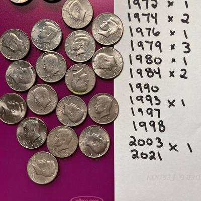 Lot Of 19 Kennedy Half Dollars 1971-2021