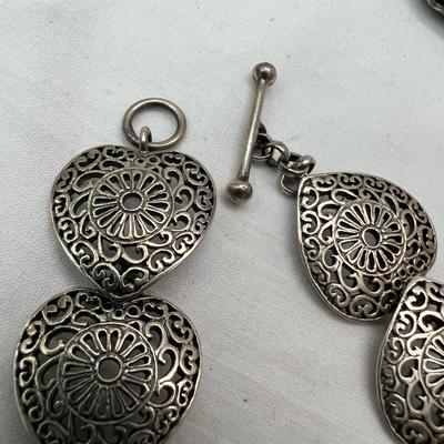 Heart Shaped 925 Bracelet Plus Pendants (PB2-RG)