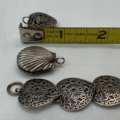 Heart Shaped 925 Bracelet Plus Pendants (PB2-RG)