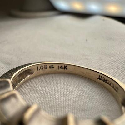 Five Diamond 14K Gold Ring Plus Earrings (PB2-RG)