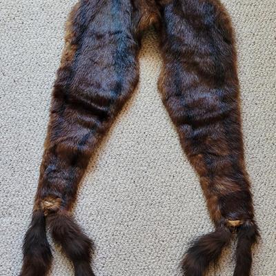 Real Fur Scarf with Double Tassels
