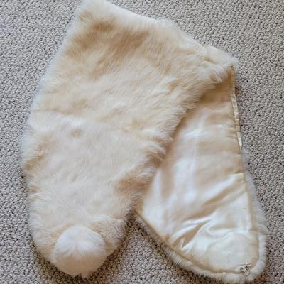 White Real Fur Wrap