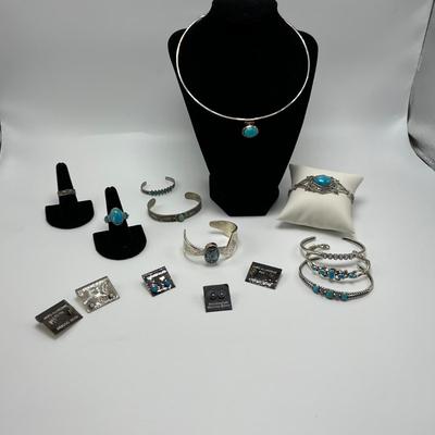 Assorted 925 Turquoise Southwestern Jewelry & More (B3-MK)