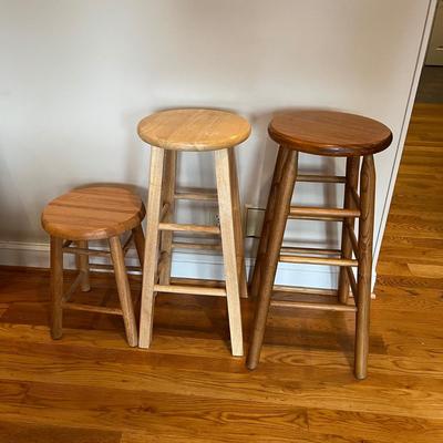 Trio of Wooden Stools (D-MG)