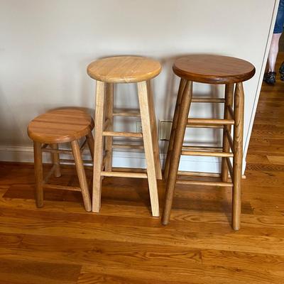 Trio of Wooden Stools (D-MG)