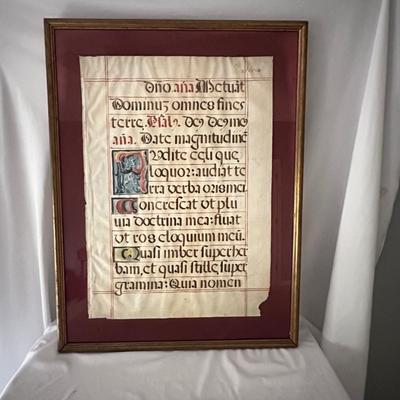 Framed Manuscript on Vellum (DR-KL)