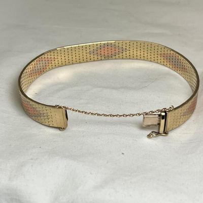 14K Gold Bracelet - Tri-Colored (PB2-RG)