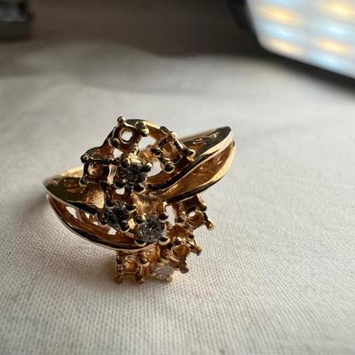 14K Gold Diamond Cluster Ring (PB2-RG)
