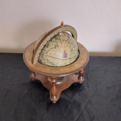 WOODEN TABLETOP WORLD GLOBE AND OFFICE SUPPLIES