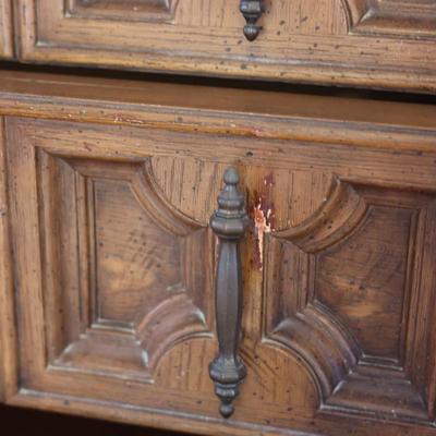 Six (6) Drawer Long Dresser W/ Mirror  By Bassett Furniture