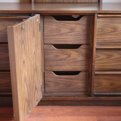 Nine (9) Drawer Long Dresser W/ Mirror By Bassett Furniture
