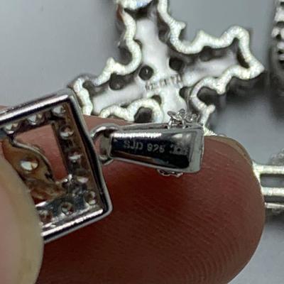 Sterling Silver Rhinestone Cross Jewelry (B3-HS)