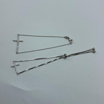 Sterling Silver Rhinestone Cross Jewelry (B3-HS)