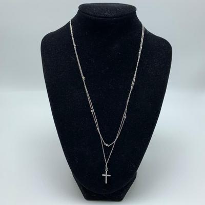 Sterling Silver Rhinestone Cross Jewelry (B3-HS)