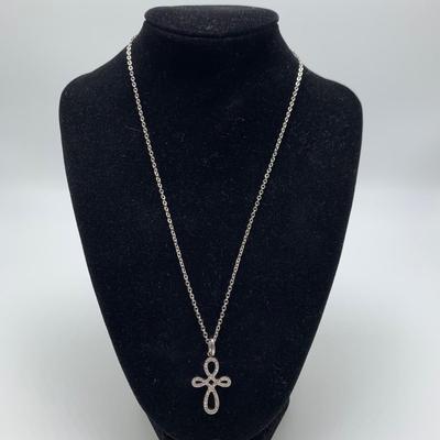 Sterling Silver Rhinestone Cross Jewelry (B3-HS)