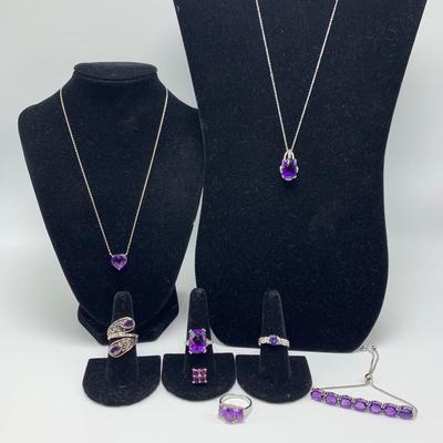 Amethyst Jewelry on 925 & 14K (B3-HS)