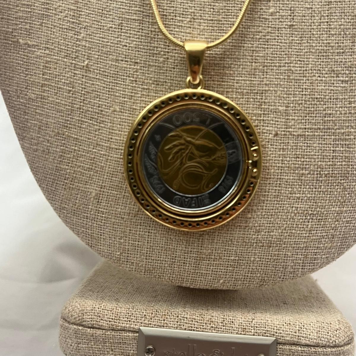 Amazon.com: Ross-Simons Italian 14kt Yellow Gold Reversible Replica  100-Lira Coin Pendant Necklace in 14kt Yellow Gold. 16 inches : Clothing,  Shoes & Jewelry