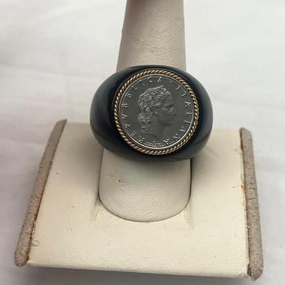 Italian Coin 14K Ring & Necklace (PB2-MG)